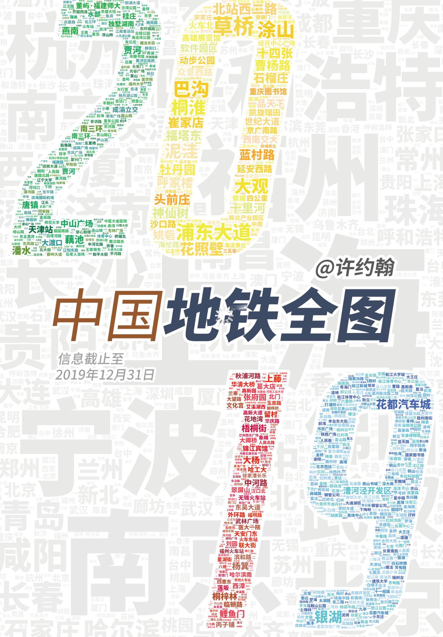 2019中国地铁全图1.0 PDF